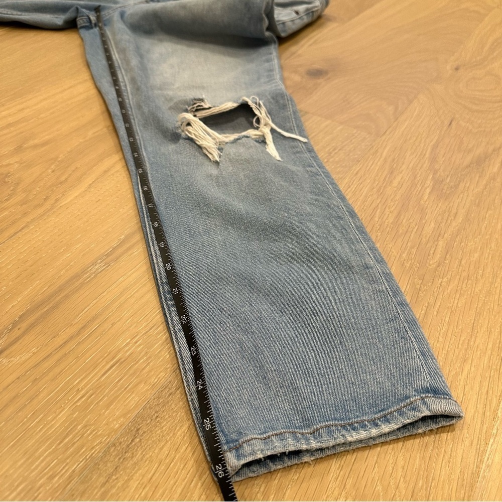 Abercrombie & Fitch The Mom High Rise Blue Holes High Rise Casual Comfy Size 27 - Picture 6 of 11